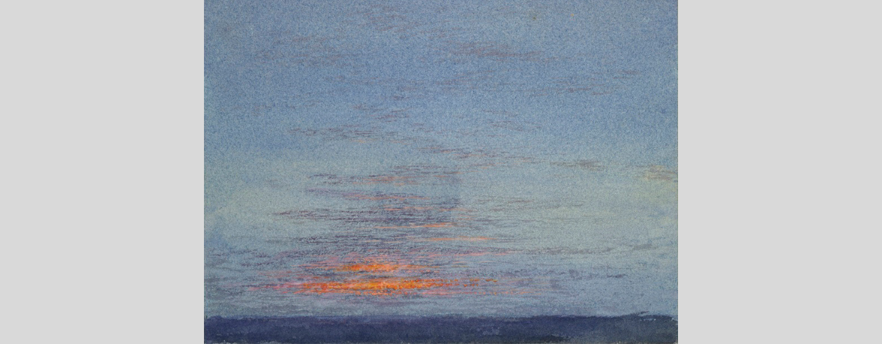 Study of dawn - the first scarlet on the clouds (1868) John Ruskin courtesy Ashmolean Museum