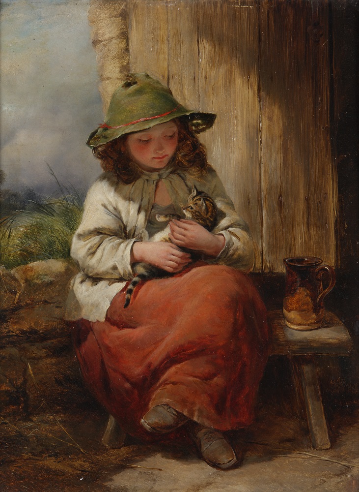 Child with Kitten painting