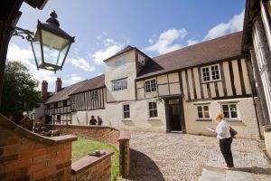 Visitor in the Commandery courtyard