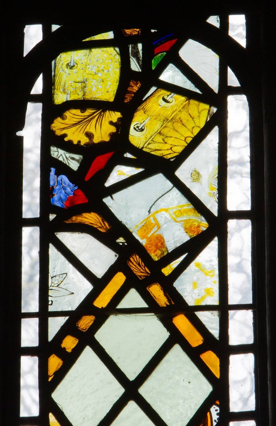 A photo of a section of the oriel window at The Commandery.