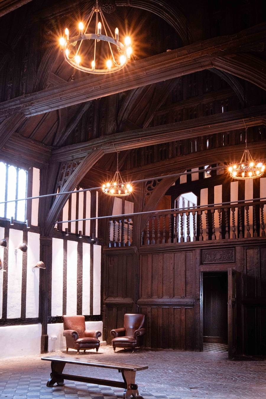 A photo of the interior of the Great Hall at The Commandery.