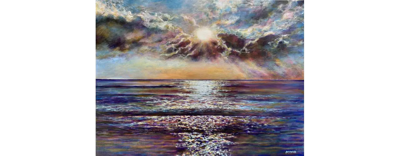 Sunset Seascape, Marion Yeo © the artist. Worcester Society of Artists - 76th Annual Exhibition.